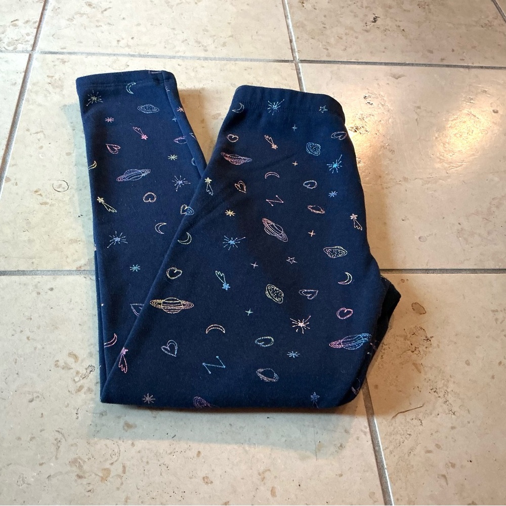 (3 for 20.00) EUC George Kids' Navy Space Print,Light Fleece Leggings 7/8Youth